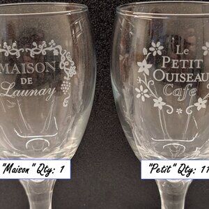 12 Pottery Barn 12 ounce French Cafe Le Petit Oiseau Goblets NEW!